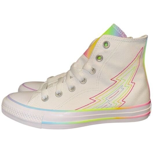 New Women's Converse Chuck Taylor All Star High Pride Sneakers A10216C Size 7 - Picture 2 of 7